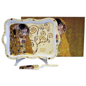 Klimt porcelán süteményes tál + torta lapát