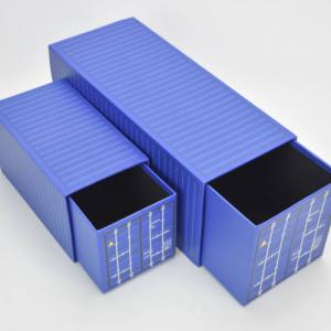 Konténer formájú papírdoboz szett 2 db kék