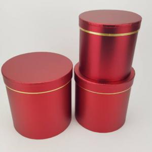 Kör alakú doboz, metál arany, rózsaszín vagy piros színben  3 db / szett