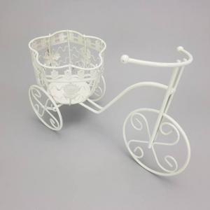 Kovácsoltvas szirom formájú virágtartós fém tricikli 30 cm