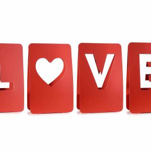 LOVE vízlepergetős virágkosár 4 db-os