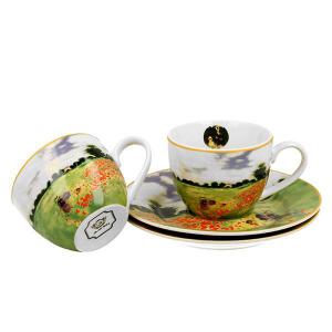 Monet, Pipacsmező kávés csésze + alátét 2 db díszdobozban