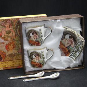 Mucha Espresso kávéskészlet  díszdobozban- 2 személyes - Topáz