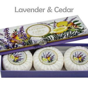 Szappan különleges, levendulás illatokban, 3 db-os szett díszdobozban