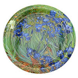 Van Gogh Mandulavirágzás vagy Íriszek kerek üveg tortatál / kínálótál - 37,5 cm