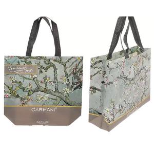 Van Gogh műanyag táska - kétoldalas - Kávéház éjjel / Csillagos éj / mandula virágzás
