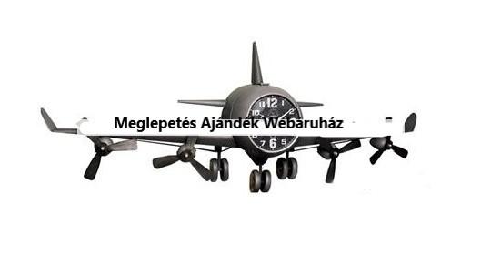 Fém repülőgép makett, falióra