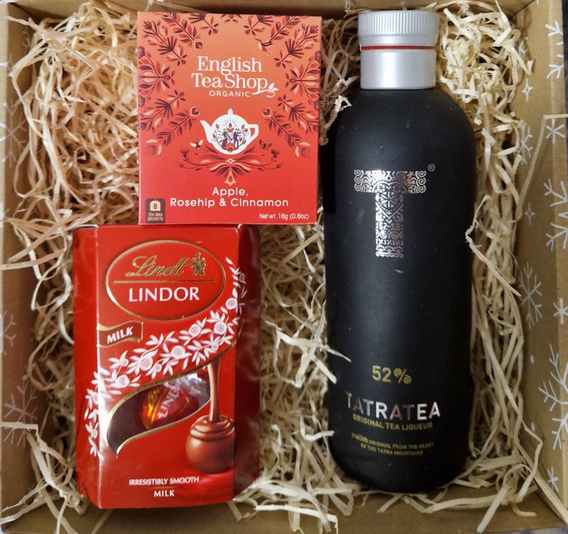 Karácsonyi Tatra teás ajándékbox Lindt csokoládéval