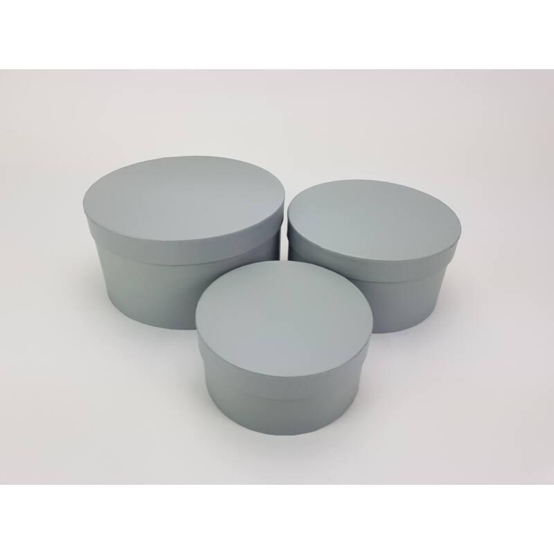 Kerek papírdoboz esőfelhő színben  3 db / szett