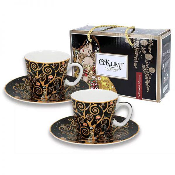 Klimt A csók/életfa 110 ml-es 2 db-os különleges kávés szettje