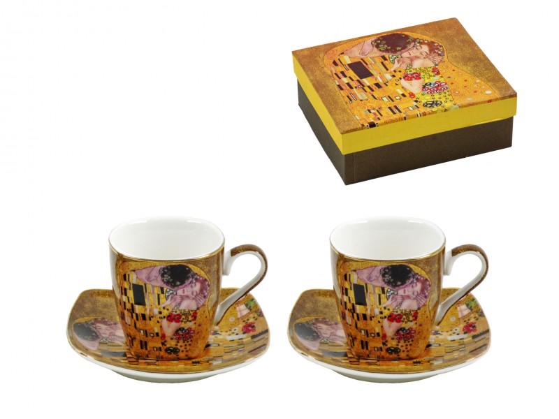 Klimt arany kávés csésze + alátét 2 db díszdobozban