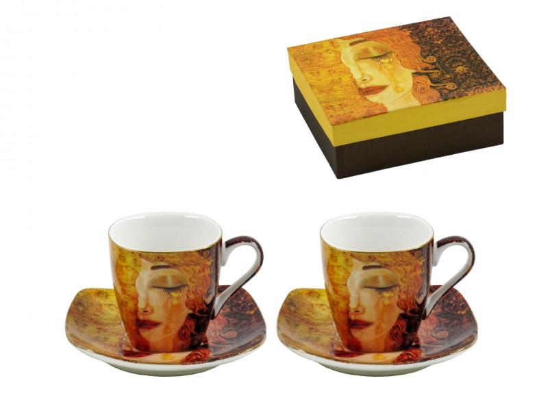 Klimt kávés csésze + alátét 2 db díszdobozban