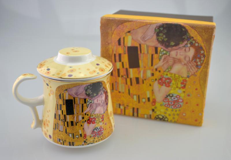 Klimt porcelán bögre szűrővel, 380 ml, díszdobozban