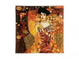 Klimt üvegtányér 13×13 cm, Adele fényképével