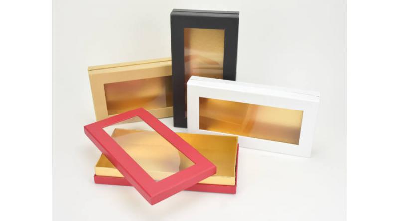 Lapos tégla papírdoboz arany belsővel több színben