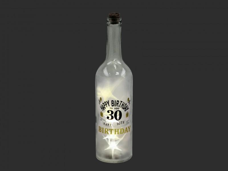 LEDes világító boros üveg 30. születésnapra