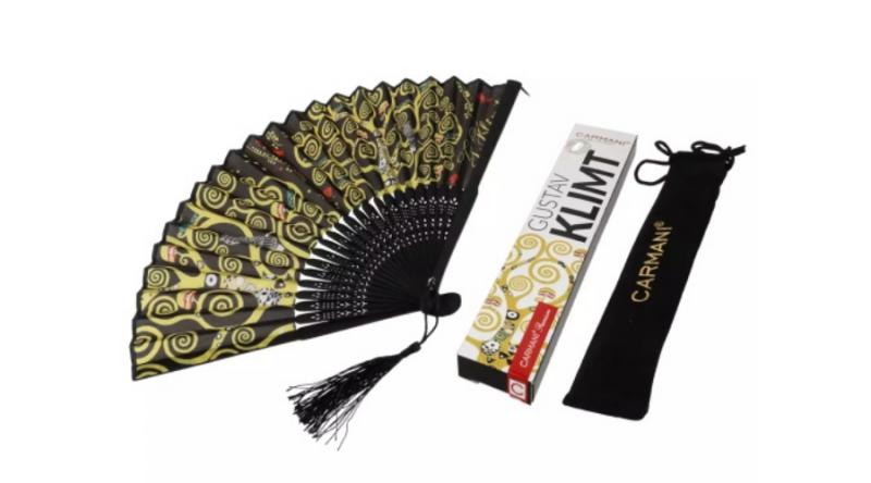 Legyező 20 cm, Klimt festményeivel dísztve