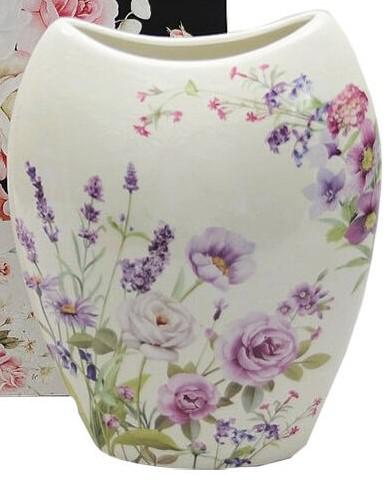 Levendulás porcelán váza