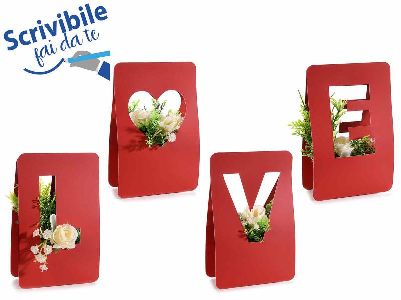 LOVE vízlepergetős virágkosár 4 db-os