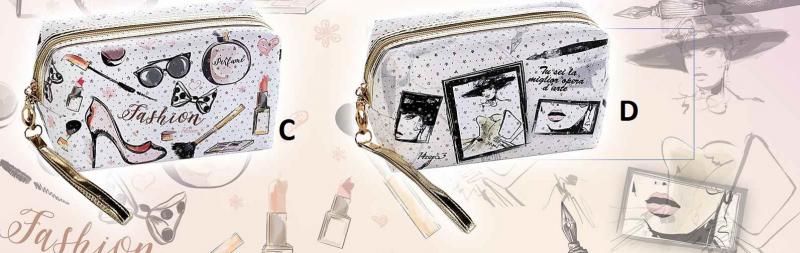 Műbőr tok "make up" mintával