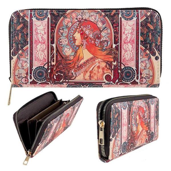 Mucha műbőr pénztárca