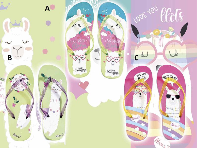 Női papucs lámás nyomtatással és csillogó pánttal, 3 féle színben