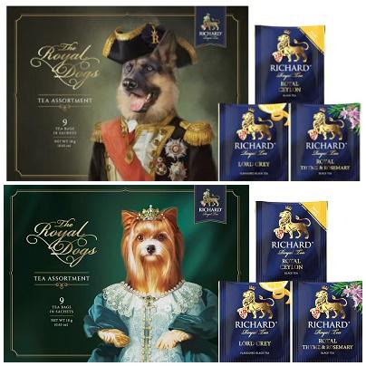 Richard Royal 18 gr. Boríték Válogatás Tea Dogs Bulldog 4 féle kutya mintával