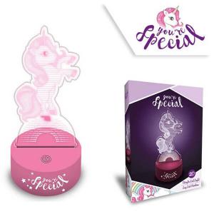 2D unikornis led lámpa, mely 7-féle színben világít