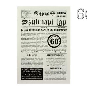60. Születésnapi vicces újság 8 oldalas 16x23 cm
