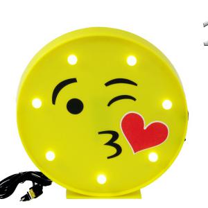 7 LEDes fali világító Smiley USB kábellel