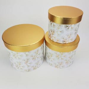Aranyfedeles dobozok - virágmintás fehér vagy fekete 3 db / szett