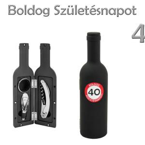Boros szett 3 db-os Boldog 40. Születésnapot 23 cm