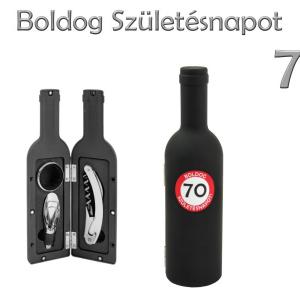 Boros szett 3 db-os Boldog 70. Születésnapot 23 cm