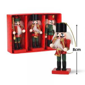 Diótörő, 3 db-os szett, színes 8 cm