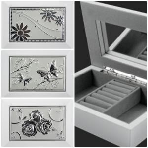 Ékszertartó doboz tükörrel - 3 féle mintával