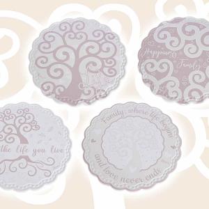 Életfa mintás kerámia alátét