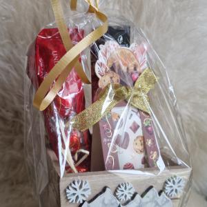 Fa ajándékbox/csomag kézkrémmel, tollal