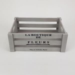 Fa dekor láda, szürke 34x24 cm