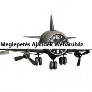 Fém repülőgép makett, falióra