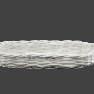 Fonott kosár ovál fanyeles 41x15x10 cm