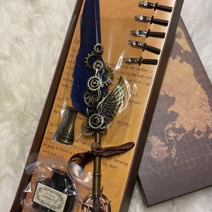 Kalligráfia ajándék szett díszdobozban, sötétkék