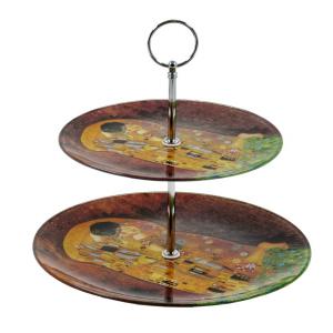 Klimt A csók emeletes süteményes tál, kínáló