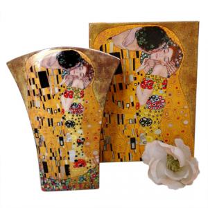 Klimt, A csók vagy Adele mintájú váza, íves