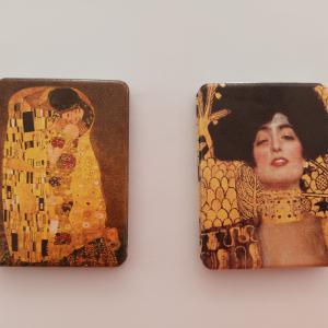 Klimt A csók vagy Adele mintás zsebtükör, kétoldalas