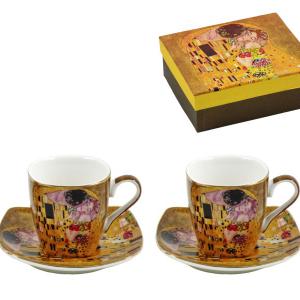 Klimt arany kávés csésze + alátét 2 db díszdobozban