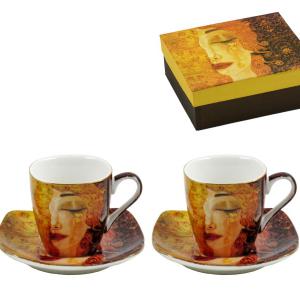 Klimt kávés csésze + alátét 2 db díszdobozban