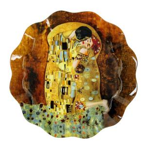 Klimt kerek hullámos üvegtál 30 cm-es