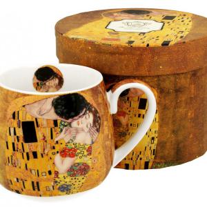 Klimt porcelán bögre 450 ml, díszdobozban, Életfa vagy A csók