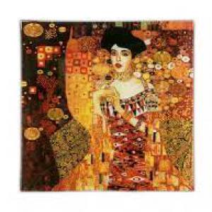 Klimt üvegtányér 13×13 cm, Adele fényképével