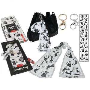 Macska, cica mintás sál, kendő